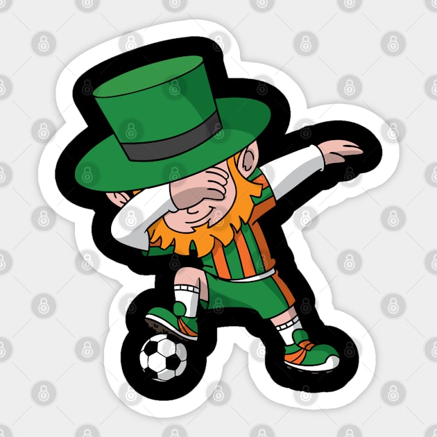 St Patricks Day Dabbing Leprechaun Soccer Dab Sticker by E